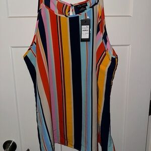 City Chic Freedom Stripe Tank Top | Size M(18)
